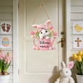 thumbnail image 2 of SLYNSHome Easter Welcome Sign for Front Door Pink Bunny Wall Decor Cute Wooden Hanging Rabbit Sign for Indoor Outdoor, 2 of 5