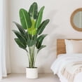thumbnail image 4 of 84 in Artificial Plant Bird of Paradise Artificial Plant with 17 Trunks Fake Plant 7 ft Faux Plants Fake Banana Plant Plant with Pot Artificial Plants for Home Decor Indoor Outdoor, 4 of 6