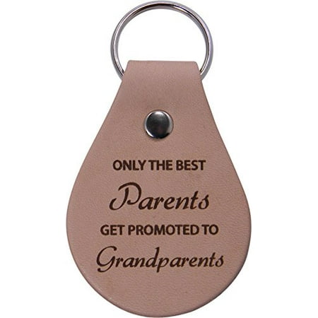 Only The Best Parents Get Promoted To Grandparents Leather Key Chain - Great Christmas, Father's Day, Mother's Day Gift For (The Best Parents Get Promoted To Grandparents Diy)