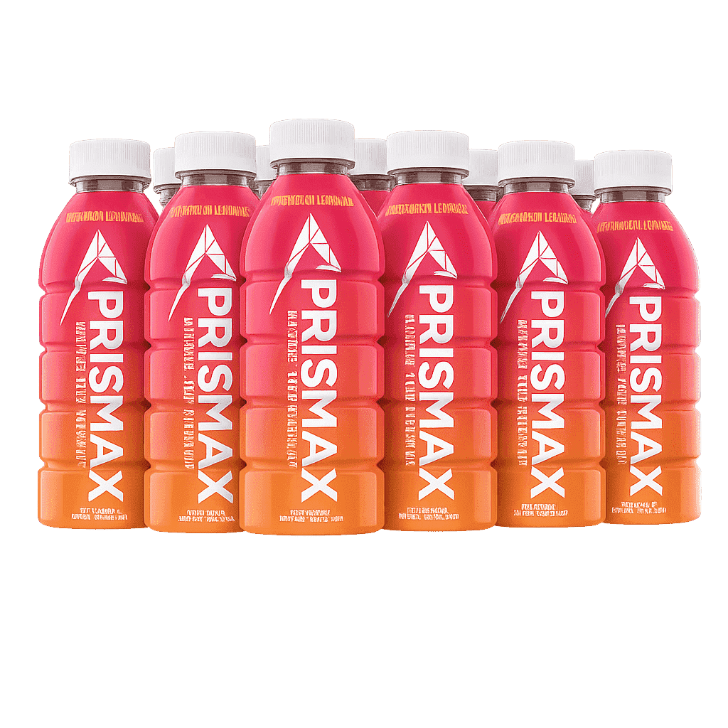 PRISMAX Watermelon Lemonade Hydration Sports Drink, Electrolyte Beverage with Calcium & 7 Vitamins, Low Sugar, Ready to Drink, 16.9 fl oz Bottles, 12 Pack