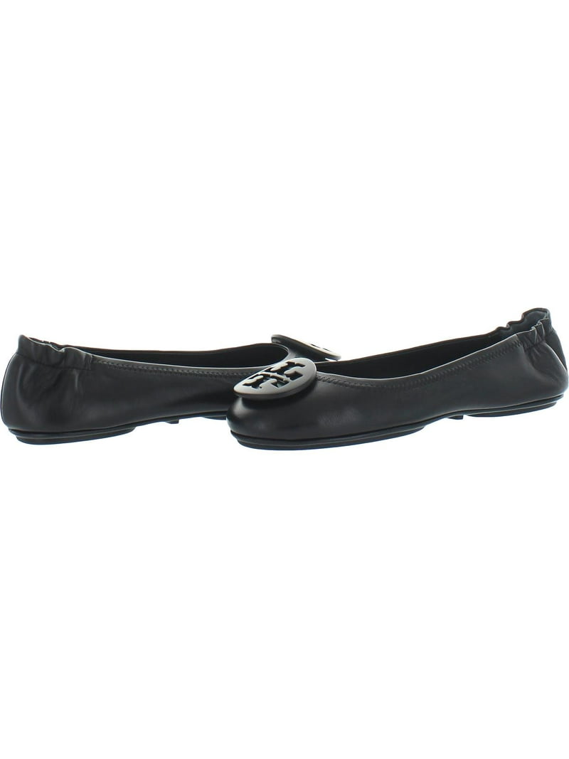 Tory Burch Womens Minnie Ballet w/ Logo Leather Logo Ballet