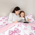 thumbnail image 5 of Castle Fairy Kawaii Pink Bow 2Pcs Bedding Comforter Set for Girls Kids Women,Geometric Plaid Twin Comforter Sets,Stars Print Breathable Bedding Set,Microfiber Bedroom Decor, 5 of 8