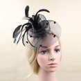 thumbnail image 3 of Nupcial mini  pelo clip fiesta negro Yinane mini sombrero superior, 3 of 7