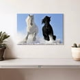 thumbnail image 2 of Elephant Stock Winter Friesian Horses Wall Art - Horizontal Canvas Wall Art - Living Room Wall Decor - Animal Canvas - Black And White Decor - 12" x 8", 2 of 8