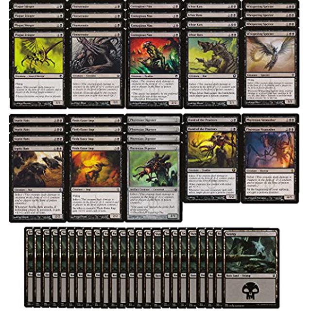 Mono Black Infect Deck - Modern Legal - Custom Built - Magic The Gathering - MTG - 60 Card