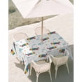 thumbnail image 3 of 60x84 Inch Outdoor Tablecloth with Umbrella Hole Zipper Rectangle Turquoise Airplane Rectangular Tablecloths Outside Waterproof Modern Art Cartoon Aircraft Clouds Patio Table Cover for Picnic Party, 3 of 8
