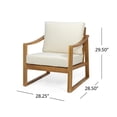 thumbnail image 2 of GDF Studio Johnlucas Outdoor Acacia Wood Club Chair with Cushion, Teak and Beige, 2 of 7