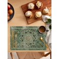 thumbnail image 5 of Teal Boho Placemats Set of 4, Ehtnic Modern Geometric Abstract Art Placemats for Dining Table, Place Mats for Kitchen Tabletop, Waterproof Wipeable Dining Table Mats Set, 5 of 9