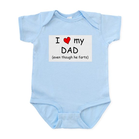 CafePress - I Love Dad (Fart Humor) Infant Bodysuit - Baby Light Bodysuit, Size Newborn - 24 Months