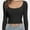 Black, variant on Womens Long Sleeve Shirts Square Neck Tops Fitted Casual Basic Tees Slim Fit Fall Outfits Fashion Clothes