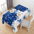 thumbnail image 6 of Navy Blue Christmas Table Cloth Waterproof Tablecloths, Snowman Xmas Snowflake Ball Winter Tablecloth Dining Table Cover for Kitchen Party Tabletop Outdoor, Rectangle Tablecloth 60x120 Inch, 6 of 9