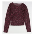 thumbnail image 2 of bar III Womens Polka-Dot Mesh Pullover Blouse, Red, X-Large, 2 of 2