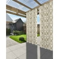 thumbnail image 3 of nqOlkjepod Outdoor Curtains for Patio Waterproof, Beige Geometric Outdoor Privacy Panels Grommet, Simplistic Chic Rustic Hexagon Pattern Blackout Outside Curtains for Porch/Cabana 54"x84", 1 Panel, 3 of 8