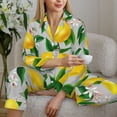 thumbnail image 4 of Goofa Lemon1 Printed Women’s 2 Piece Pajama Set Super,Pajamas Women's Long Sleeve Sleepwear Soft Button Down Loungewear Pjs Lounge Set Nightwear-Small, 4 of 9