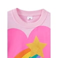 thumbnail image 6 of Toddler Girls 2-Piece Set Pink Rainbow Heart & Star Sweatshirt, Colorful Gradient Pants, Long Sleeve Outfit, 5T, 6 of 7