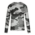 thumbnail image 5 of Qingpeng Mens Shirts Round Neck Long Sleeve Casual Camouflage Print Workout Sweatshirts Loose Fit Camo Pullover Tees, 5 of 5