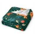thumbnail image 3 of ZNDUO Lightweight Microfiber Bed Blanket, Vintage Christmas Deer Green Pattern Super Soft Flannel Cozy Throw Blankets, 40"x30", 3 of 8