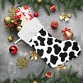 thumbnail image 6 of Coolnut Cow Print Christmas Stocking, Personalized Large Candy Stocking, Xmas Stockings Decoration Hanging Gift for Family Holiday Party Ornaments Decor Fireplace, 6 of 7