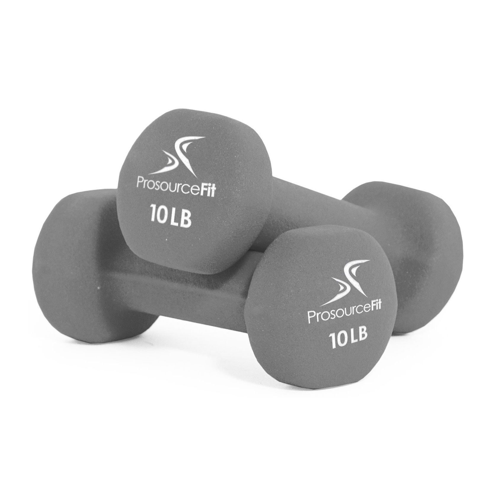 Prosource Fit 10 Pound Iron Neoprene Coated Non Slip Dumbbell Weight Set Gray Walmart