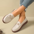 thumbnail image 6 of CushHide Women Ballet Flats Slip On Beige Loafers with Gold Metal Buckle Comfortable Casual Microfiber Leather Dress Shoes for Work and Everyday Wear, 6 of 11