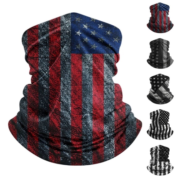 WHEANG 2026 New USA Flag Print Face Masks Neck Gaiter for Men Women Independence Day Neck Gaiter Multiple Styles UPF 50 Sun Protection Neck Gaiter Fishing Mask One Size Color Red