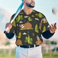 thumbnail image 6 of Daiia Funny Sloths In The Forest Mens Baseball Jersey Button Down Shirts Short Sleeve Sports Uniforms-X-Large, 6 of 9