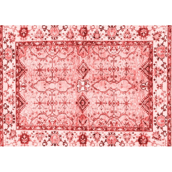 Ahgly Company Machine Washable Indoor Rectangle Abstract Red Modern Area Rugs, 8' x 10'