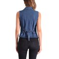 thumbnail image 3 of INSPIRE CHIC Denim Vest for Women's Notched Lapel Button Down Sleeveless Casual Jean Jacket, 3 of 6