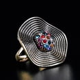 thumbnail image 3 of Opvise Boho Vintage Women Shiny Rhinestone Wedding Party Cocktail Ring Jewelry Gift, 3 of 5