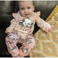 thumbnail image 3 of Baby Girl Clothes Long Sleeve Striped Animal Style Tops Elephant Printed Pants Outfit Set Pink 0-3 Months, 3 of 6