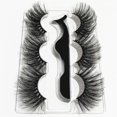 thumbnail image 1 of 3/5/8 pares de pestañas de visón de 25 mm, pestañas postizas dramáticas en 3D, pestañas esponjosas hechas a mano, pestañas largas naturales de 25 mm, maquillaje de extensión de pestañas Tan Jianjun unisex, 1 of 2