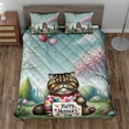thumbnail image 2 of Happy Mother's Day Best Persian Mom Ever Quilt Bedding Set Cat Lover Kitten Owner Gifts 1 Blanket Bed Cover 2 Pillowcases - 03002, 2 of 5