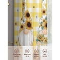 thumbnail image 6 of Gnomes Sunflower Sheer Curtains 54 Inch Length 2 Panels for Living Room, Yellow Checkered Pastoral Botanical Wooden Voile Kitchen Curtain Set, Luxury Privacy Drapes Window Treatment for Bedroom, 6 of 7