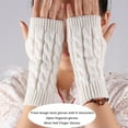 thumbnail image 5 of Linyer 1 Pair Adult Fingerless Mittens Fashionable Women Men Half-finger Knit Covers Clothes Accessory for Decoration Keeping-warm Wear White, 5 of 5