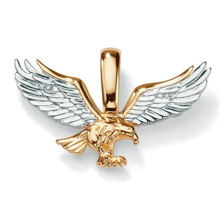10k Eagle - Men's Diamond Accent Two-Tone 10k Gold Golden Eagle Pendant
