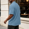 thumbnail image 7 of VEXRO Waffle Henley Tee Tops for Men Classic Fit Short Sleeve Knit Button Shirts for Casual & Daily, 7 of 7