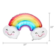 22 Multicolor Rainbow with Clouds Balloon, by Way To Celebrate
