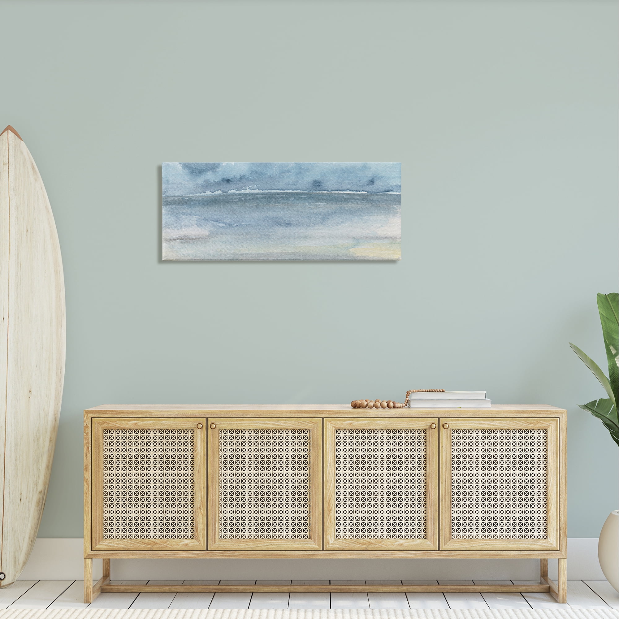 Stupell Abstract Sea Waves Tide Landscape Painting Gallery Wrapped Canvas Print Wall Art