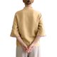 thumbnail image 5 of TaTaai Elegant Embroidered Color-Blocking Blouse, Women's Silky Chinese Collar Top, Soft Short Sleeve Button Shirt for Casual Daily Wear and Stylish Home Occasions Gift, 5 of 6