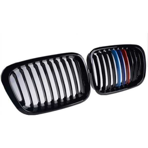 Glossy Black M-Colored Euro Front Kidney Grille for 98-01 E46 320i 323i 325i 328i 330i
