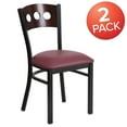 thumbnail image 3 of Flash Furniture 2 Pk. HERCULES Series Black 3 Circle Back Metal Restaurant Chair - Walnut Wood Back, Burgundy Vinyl Seat, 3 of 8
