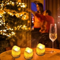 Outoloxit 6Pcs Flameless LED Candles with Realistic Flickering Flame Effect, Battery Operated Electronic Tea Lights for Christmas Home Decor, Romantic Dinner Ambiance, Wedding, Party