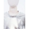 thumbnail image 6 of Doomiva Kids Girls Metallic Jazz Hip Hop Peplum Dance Tops Short Sleeve Sequins Round Neck Shiny Party T-Shirts Blouses Silver 110, 6 of 7