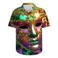 thumbnail image 5 of Aloohaidyvio Mens Mardi Gras Shirts Mens Casual Button Down Short Sleeve Hawaiian Shirt Mardi Gras Clothing, 5 of 5