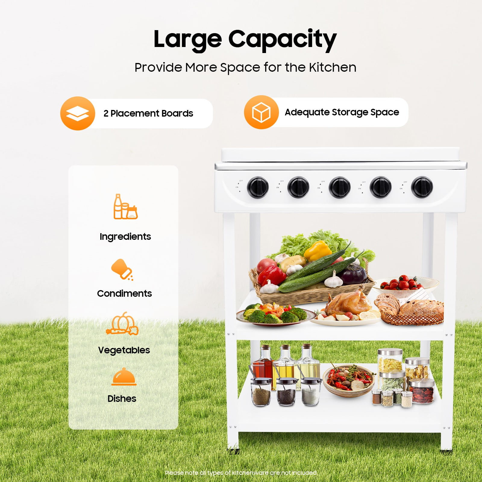 TFCFL Natural Gas Stove 5 Burners Portable Camping Stove 300000 BTU Outdoor Cooking Gas Stove with 2 Tier Rack