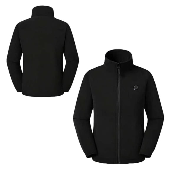 MexChoioe Big Kids Zip Up Stand Collar Fleece Outerwear Heated Fleece Jacket Fall Winter Fashion Everyday Cold Weather Coat for Boys and Girls