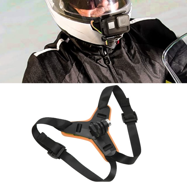 Support de Menton de Casque Sangle Réglable Accessoires de Casque de Moto Support de Caméra Antidérapant Support de Caméra de Moto