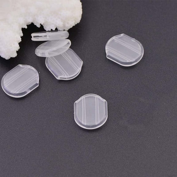 20pcs Plastic Earring Pads Clip Earring Cushions For Non-pierced Earring Findings Clear 10.5x8mm