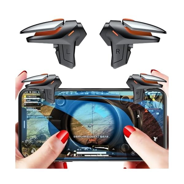 wonima11 PUBG Mobile Game Triggers, High Sensitive Shoot Aim Gaming Controller Gamepad Grip Joysticks Buttons, Support iOS/Android Smartphone