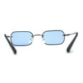 thumbnail image 4 of Luxe Rimless Narror Rectangle Pimp Rapper Sunglasses Silver Blue, 4 of 4
